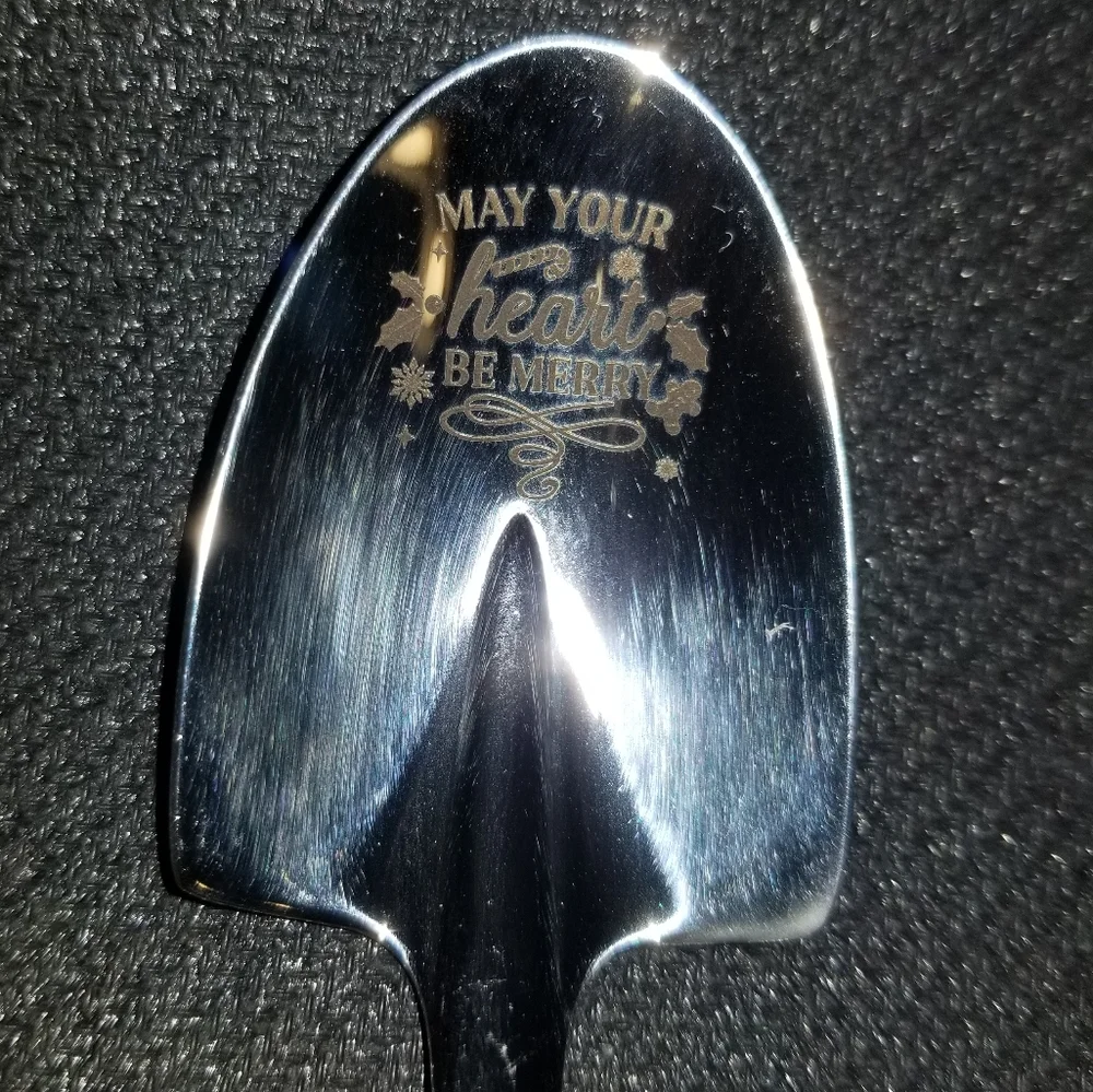 'May Your Heart Be Merry' Silver Shovel/spoon with Floral Accents.